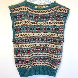 Vintage 80’s Fair Isle LL Bean Wool Sweater Vest
